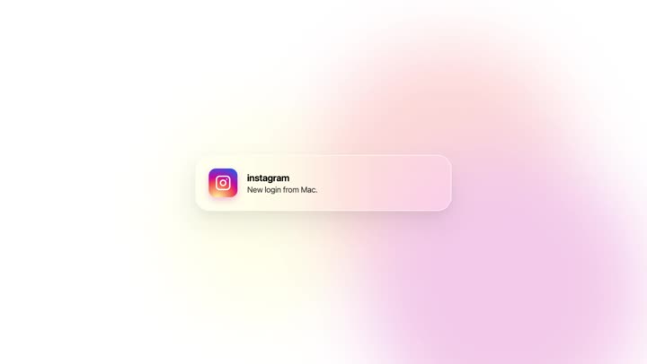 Vibe Motion example: iOS notification