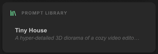 Built-in prompt library inside Vibe Motion
