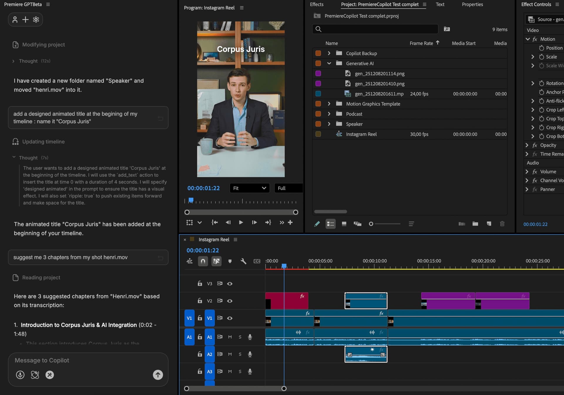 PremiereCopilot — AI plugin native to Adobe Premiere Pro