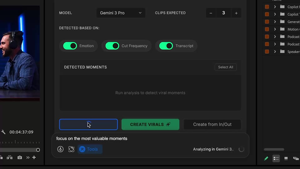 Reviewing AI-proposed viral clips with viral scores