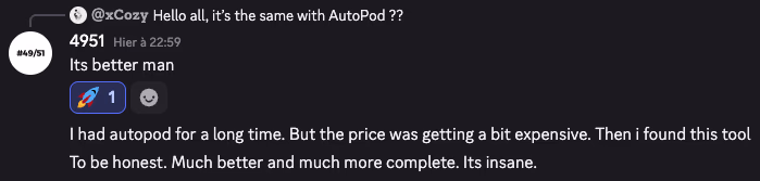 PremiereCopilot user testimonial from the Discord community
